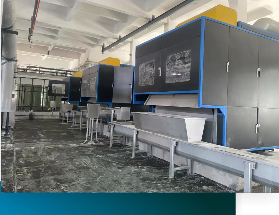 Hubei sludge disposal center — dewatering equipment on site