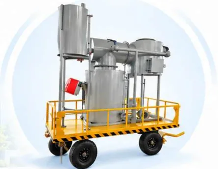 Un incinerador de residuos médicos LDF-20 compacto montado sobre un carrito con ruedas